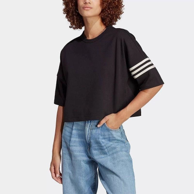 ADIDAS阿迪达斯三叶草短袖T恤运动休闲舒适针织圆领女装IB7310 D