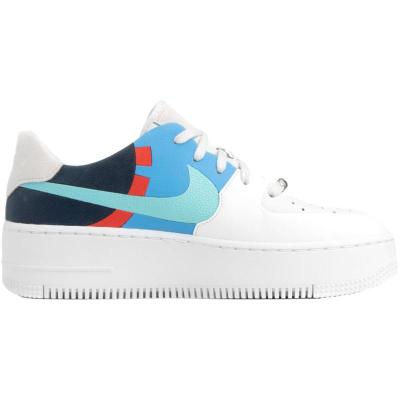 耐克NIKEAirForce1Low空军一号女士板鞋休闲鞋新款彩拼蓝小清新时尚百搭简约时尚高街女款低帮鞋