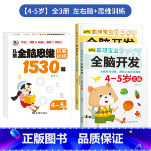 ✍店长推荐3册[4-5岁]左右脑+思维训练 [正版]儿童左右脑开发训练全脑益智逻辑思维书连线迷宫数学游戏书2-3-4-5