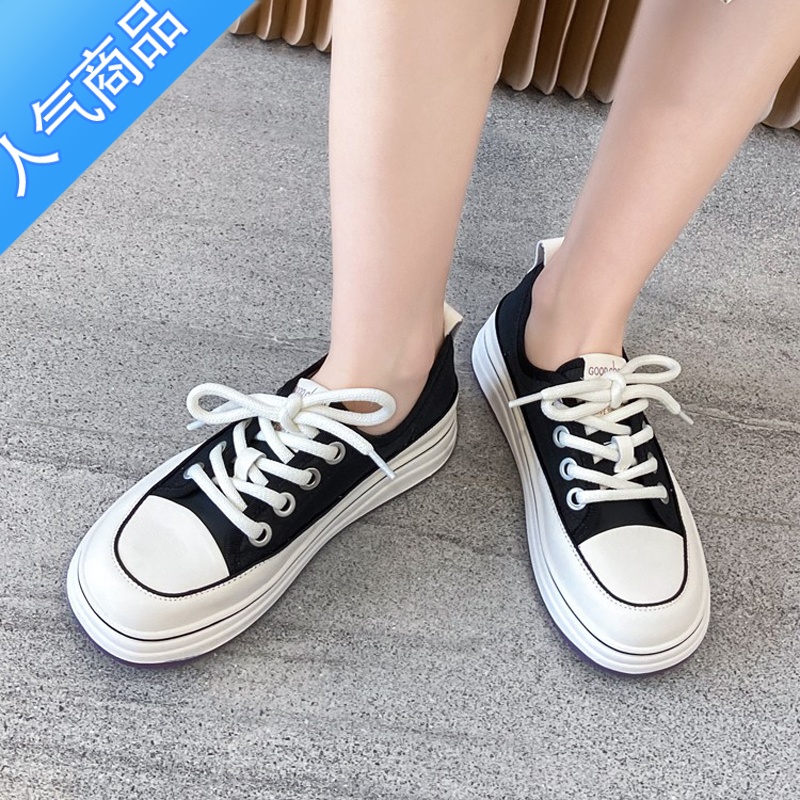 SUNTEK2023夏季新款小白鞋女薄款厚底百搭透气网面网鞋运动休闲板鞋