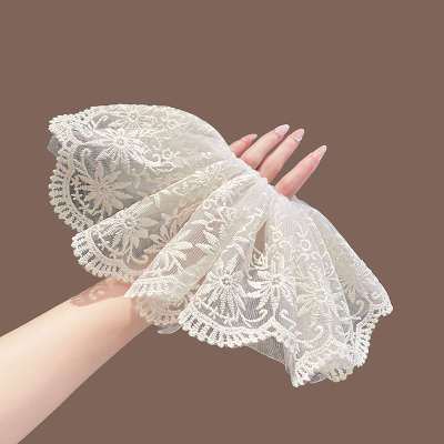 超仙蕾丝网纱大肠发圈女温柔花边丸子头马尾发绳春季新款甜美发饰送女朋友老婆情人节七夕生日礼物