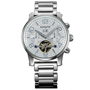 新奇特正品手表男士多功能军表运动自动机械表大表盘防水钢带皮带时尚简约商务新款男表X-06