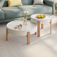 全友家居小户型客厅家具北欧风灵活组合高矮圆茶错落高低实木脚茶几
