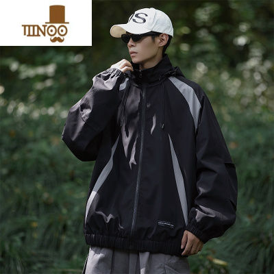 YANXU胖胖哥户外山系冲锋衣外套男士秋季日系防水防风大码宽松胖子夹克