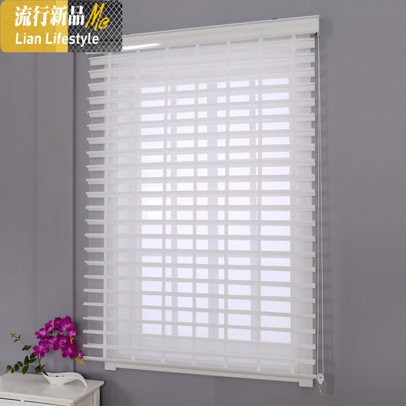 百叶窗帘遮光升降卷帘 客厅书房茶室飘窗榻榻米 拉链式电动免打孔