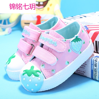 锦铭七玥2017夏季新款海绵宝宝童鞋卡通婴儿鞋幼儿园宝宝学步鞋低帮女童鞋