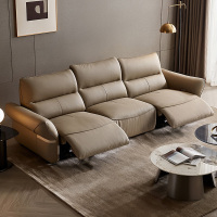 全友家居 头层牛皮多功能电动真皮艺沙发客厅直排式三人位沙发