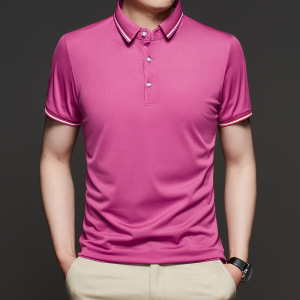 新款商务休闲保罗翻领短袖polo衫男 潮牌半袖男士纯色T恤商务男装