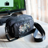 2020新款牛津布包小象包包轻便多层斜跨女包防水尼龙包休闲斜挎包NEW LAKE 黑布彩象1382女斜挎包