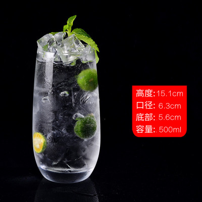 水具水杯700ML玻璃果汁杯八角家用创意商用饮料冷饮杯500ML奶茶饮品杯杯子500m慕斯杯-冰心