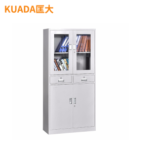 匡大 铁皮档案柜办公资料柜中二斗玻璃文件柜