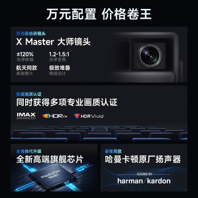 极米RS 20 Plus 家用投影仪 全新三色激光变焦移轴高刷投影 灵动云台 大师镜头 智能家庭影院 4K超清
