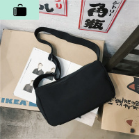 慵懒风男士单肩挎包帆布女包防水牛津布大容量简约日系斜挎包休闲NEW LAKE 黑色女斜挎包