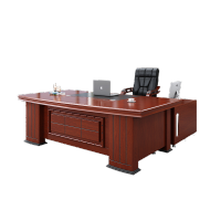 易企采 老板桌1800*900*760mm 新中式单人办公桌简约现代高档总裁桌大班台办公室家具大气老板桌