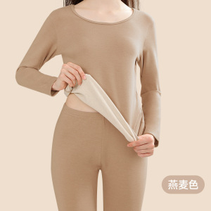 羊毛蚕丝德绒男士保暖内衣套装女加厚AB面秋衣秋裤男打底衫女秋冬