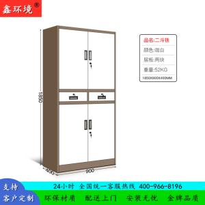 鑫环境 加厚套色二斗铁咖白铁皮柜文件柜档案柜办公室资料柜其他金属办公柜类带锁家用储物阳台柜