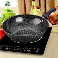 锅炒锅炉具家用煎炒两用无涂层锅平底炒菜锅 FENGHOU 30CM(锅+盖)