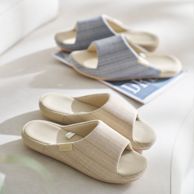 达拉熊凉感布艺凉拖鞋女夏季办公室家居家室内防滑防臭地板拖吸汗男