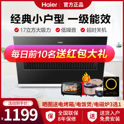 海尔（Haier）油烟机小型家用侧吸式大吸力厨房抽油烟机灶具烟灶CXW-219-C1900