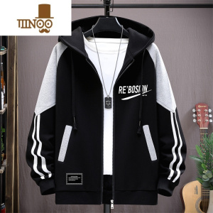 YANXU开衫卫衣男款帅气休闲薄夹克上衣服潮流秋装高中学生外套装