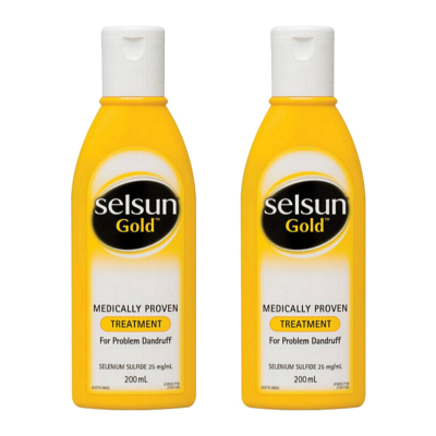 SelsunGold洗发水200ml黄瓶2瓶强力去屑呵护头皮祛头痒头发出油