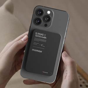 摩米士(MOMAX)[3C认证可上飞机]磁吸充电宝超薄无线快充移动电源 PD20W/5000mAh/黑色