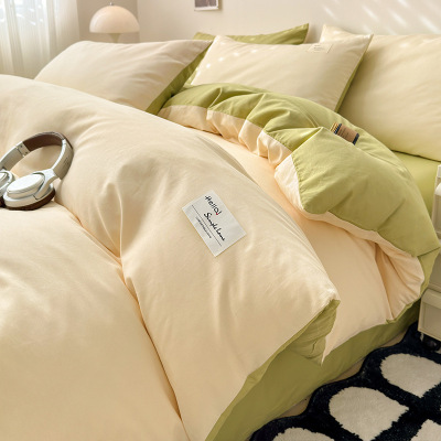 100全棉纯棉被套单件150x200x230宿舍被罩单双人四件套简约风床品