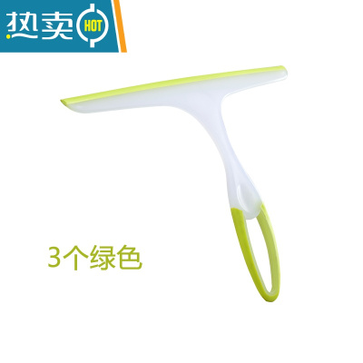 敬平3个装硅胶刮窗擦玻璃器家用刮水器卫生间清洗镜子桌面刮子工具 三个绿色