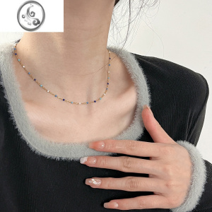 JiMi十里间[蓝蓝基础链]甜美小清新简约串珠项链百搭少女锁骨链 很显白