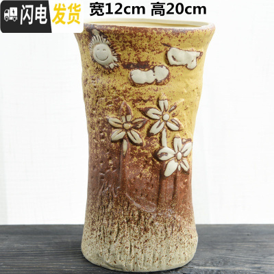 三维工匠法师花盆大号特大老桩高盆复古透气创意简约陶罐粗陶陶瓷多肉花盆 WH老桩特大号-08 特大花盆容器