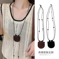 月牙包长款挂脖可调节毛衣链女时尚便携防丢耳机包钥匙包项链配饰送女朋友老婆情人节七夕生日礼物