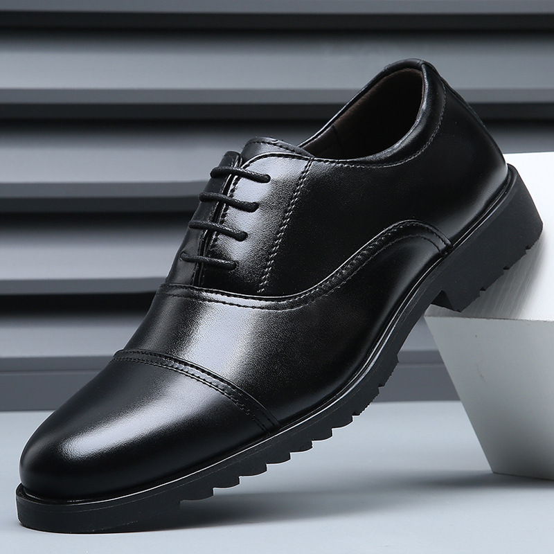 皮鞋男夏季真皮镂空透气商务休闲皮凉鞋男士软底防滑中老年爸爸鞋