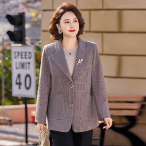 小西装款妈妈装冬装大衣女洋气中老年春装外套40-60岁衣服成熟衣