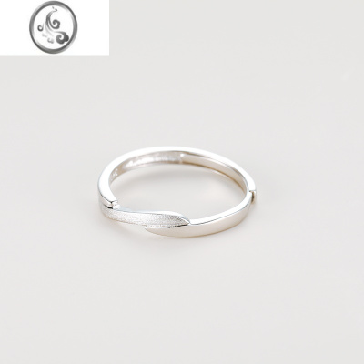 JiMiS925银银磨砂情侣戒指一对2023新款男女七夕情人节送女友礼物