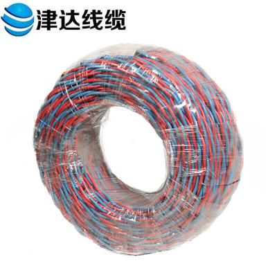 津达线缆 电线电缆 国标铜芯双色双绞线 RVS2*2.5 红蓝 100米/盘 1盘