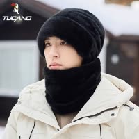 帽子男2024冬季保暖套头帽围脖骑行护耳防风加绒加厚面罩护颈围巾