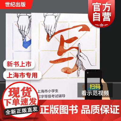 上海市小学生写字等级考试辅导 艺术理论小学书法楷书教学参考资料 考试评分标准教程范例点评书法考试字帖书上海书画
