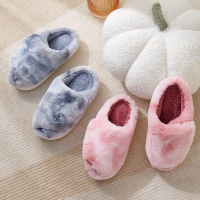 达拉熊魔术贴开口棉拖鞋女秋冬季居家用室内保暖加绒暖绒毛毛拖鞋男冬天