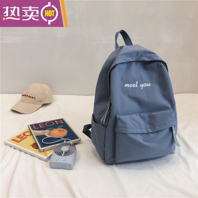 NEWLAKE书包女韩版高中原宿ulzzang简约中学生初中生大学生双肩包ins背包书包学生