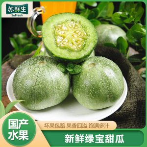 [苏鲜生]新鲜绿宝甜瓜 净重2.5斤