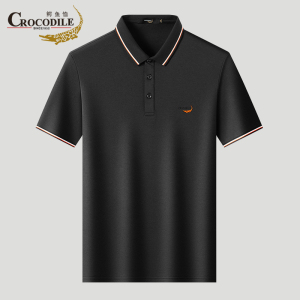 鳄鱼恤CROCODILE 专款男士经典纯色轻奢感短袖polo衫