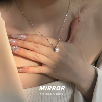 999纯银闪亮方糖吊坠项链 女锁骨链轻奢高级感小众设计配饰送女朋友老婆情人节七夕生日礼物