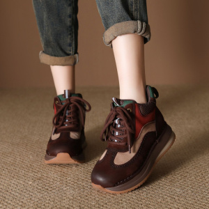 头层牛皮高帮女鞋秋冬新款真皮软底舒适百搭软底不累脚通勤鞋