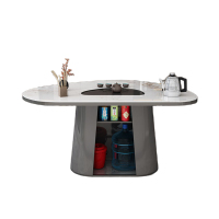 晋舰 岩板茶桌椅组合现代家用阳台简约茶桌办公室泡茶桌 1.3桌