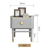 森美人美式轻奢沙发边几柜客厅实木方几简约后现代创意小角几正方形灰色