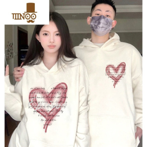 YANXU特别的网红七夕情侣装卫衣款2023新款潮流小众宽松连帽外套装