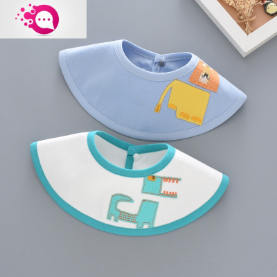 敬平婴儿口水巾棉厚新生儿360度可旋转防吐奶围兜婴儿防水围嘴白色王者之争（防水）均码（内径9cm）