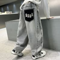 男童裤子春秋款新款中大儿童直筒裤秋季帅气牛仔裤韩版长裤潮