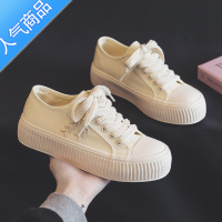 SUNTEK夏季小白鞋女2023新款夏款百搭白色帆布鞋板鞋布鞋球鞋单鞋配裙子