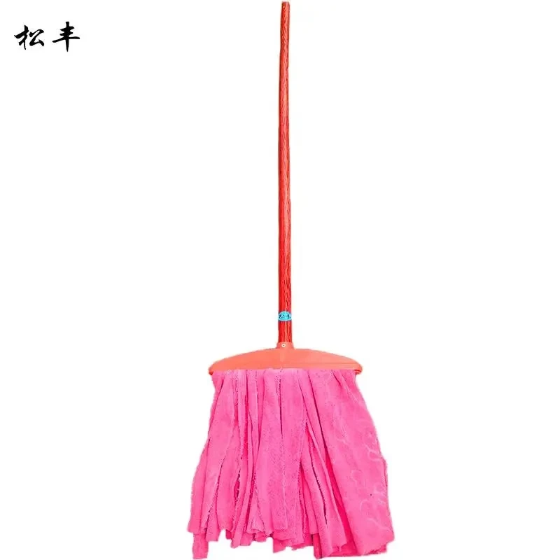 松丰家居毛巾干湿两用布拖把日用清洁吸水家用实木拖布方型塑料头防腐烂160cm*30cm把